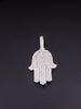 Hamsa hand pendant 14K White Gold 3.00 ct  diamonds