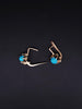 Soviet 14k Gold Turquoise Flower Earrings