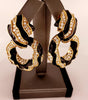 David Webb 18K Yellow Gold & Black Enamel Diamond Clip-On Earrings