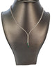 14k White Gold Columbian Emeralds with Diamonds Chain Necklace 20"