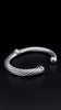 David Yurman Cable Two-Tone 18k White Gold Sterling Silver Bracelet 7mm