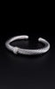 David Yurman Cable Two-Tone 18k White Gold Sterling Silver Bracelet 7mm