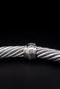 David Yurman Cable Two-Tone 18k White Gold Sterling Silver Bracelet 7mm