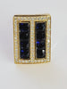 Sapphire Diamond Cufflink Stud Set 14Karat Gold