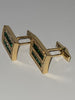 Emerald Colombian Diamond Cufflink Stud Set 14k Gold