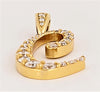 Hand Made "C" Letter in 14K yellow Gold  with Diamonds