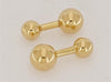 Tiffany and Co Solid Yellow Gold Ball Cufflinks 1.10 Inch Long