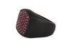 David Yurman Pave Collection Diamond & Rubies Signet Titanium Ring