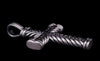 Chevron Cross Pendant Sterling Silver with Black Diamonds