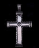 Chevron Cross Pendant Sterling Silver with Black Diamonds