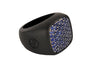 David Yurman  Black Titanium Blue Diamond Streamline Signet Ring