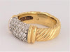 David Yurman Metro Cable Ring Size 6.75 Pave Diamond 8mm Wide Band 18K Gold