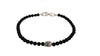 Memento Mori Skull Station Bracelet Sterling Silver with Black Onyx, 4mm