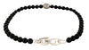 Memento Mori Skull Station Bracelet Sterling Silver with Black Onyx, 4mm