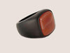 David Yurman Men's Exotic Red Stone Ring in Black Titanium