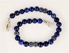 Spiritual Beads Bracelet Sterling Silver with Lapis and Pave Sapphires, 6mm