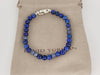 Spiritual Beads Bracelet Sterling Silver with Lapis and Pave Sapphires, 6mm