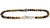 Memento Mori Skull Station Bracelet Sterling Silver with Tiger- Eye Onyx, 4mm