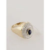 Vintage Two Tone 14K Gold Ring with 0.5ct Sapphire and Diamond