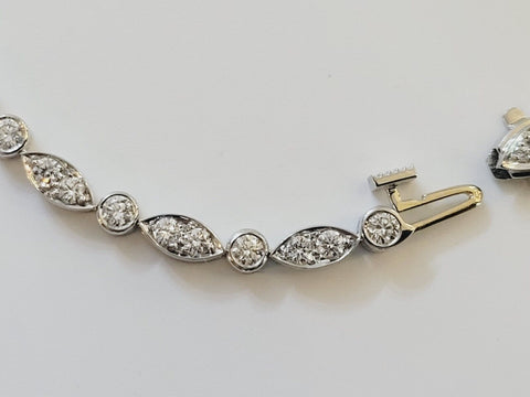 AUTHENTIC TIFFANY & CO. PLATINUM 5.75 CT. VS DIAMOND 3 ROW JAZZ  BRACELET!!