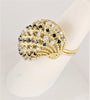 Women Vintage Cluster  Ring in 18K Yellow Gold with Sapphire and Diamonds