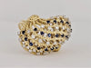 Women Vintage Cluster  Ring in 18K Yellow Gold with Sapphire and Diamonds