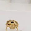 Vintage Flower Ring CZ  in 18k Yellow Gold