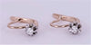 Soviet Russian Earrings  14K Rose & White Gold with diamond