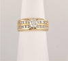 Band Ring in 14K Yellow Gold with Diamonds