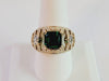 Hand-Made Emerald Rig in 14K Yellow Gold with Diamonds