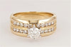 Band Ring in 14K Yellow Gold with Diamonds