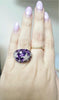 Impressive Amethyst Two Tone Ring with Diamonds