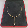 Cartier 18k Yellow Gold Akoya Cultured Pearl & Diamond Lariat Necklace 18.5''