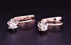 Soviet Russian Earrings  14K Rose & White Gold with diamond