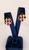 Hand Made Bermese Ruby Earrings with Diamonds in 18K Yellow Gold