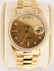 Rolex 18 Karat Gold With Diamond Bezel President circa 1980's with Original Box