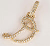 Hand Made "D" Letter Pendant in 14K yellow Gold with Diamonds