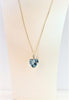 Hand-Made Chain Pendant with  Aqua Blue Topaz  in 14K yellow Gold