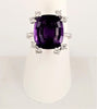 Unbranded Amethyst Ring in 18K White Gold with Diamonds