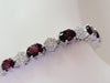 Hand Made Amethyst Bracelet 14K White Gold Bracelet with Diamonds