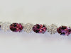 Hand Made Amethyst Bracelet 14K White Gold Bracelet with Diamonds