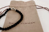 David Yurman  Sterling Silver Spiritual black matte onyx beaded bracelet