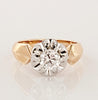 Vintage European Style Solitaire 1 ctDiamond Ring in 14K Rose Gold and Palladium
