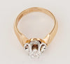 Vintage European Style Solitaire 1 ctDiamond Ring in 14K Rose Gold and Palladium