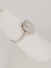 Pie Cut Center Stone Diamond Ring in 18K White Gold