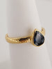 Blue Sapphire Pear Cut Ring Designed by Gurhan in 24K Yellow Gold