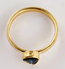 Blue Sapphire Pear Cut Ring Designed by Gurhan in 24K Yellow Gold