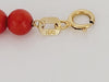 Sixteen Coral Red Bead Women Bracelet in 14k Yellow Gold