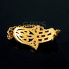 Special Design 18k/.750 Rose Gold Hamsa Chain Ring