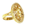 Vintage Big Signet 14K Yellow Gold Ladies Ring